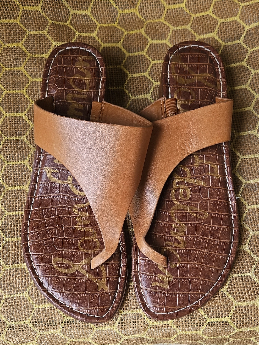 Sam Edelman Jaynee Tan Saddle  Leather Sandals